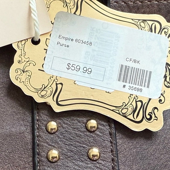 💵 Alyssa Vegan Leather Studded Tote 3 in 1 Brown Western NWT - Picture 7 of 16